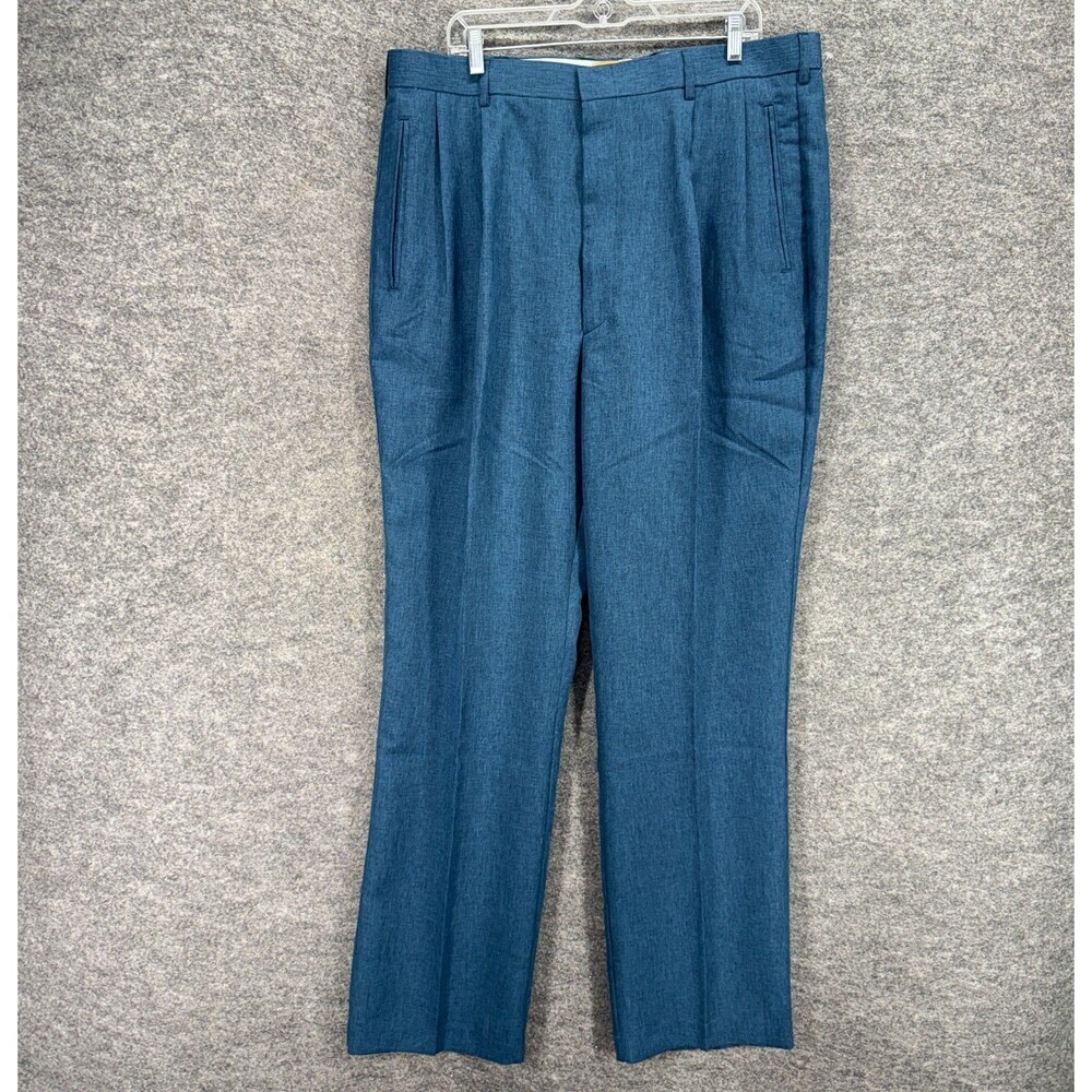 Gold Coast Dress Pants Men 40 Blue High Rise Pleated Straight Pockets Regular